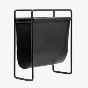 Leather & Metal Magazine Rack