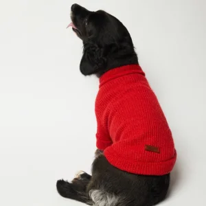 Basic Red Knitted Dog Sweater