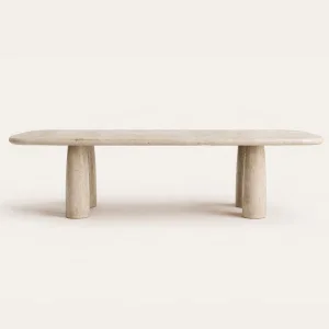 Lyon Sophisticated Travertine Dining Table