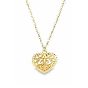 Openwork Heart Pendant Necklace