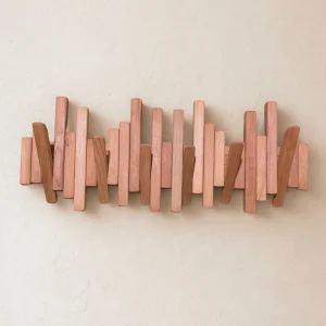 Leftover Wood Piano Rack - Brown | 6-piece Foldable Wall Mount