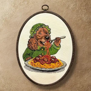 Köpek Figürlü - Nakışlı Dekoratif Duvar Tablosu