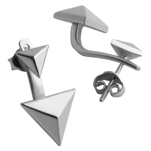 Upside Down Silver Earrings