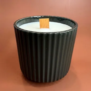 Handmade Vanilla Soy Candle With Wooden Wick, Reusable Minimal Gift Cup