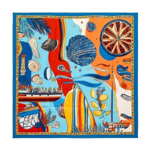 Port Of Summer %100 Silk Scarf