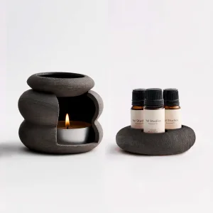 Bee - Oil Burner & Oil Stand & 3-piece Essential Oil Set