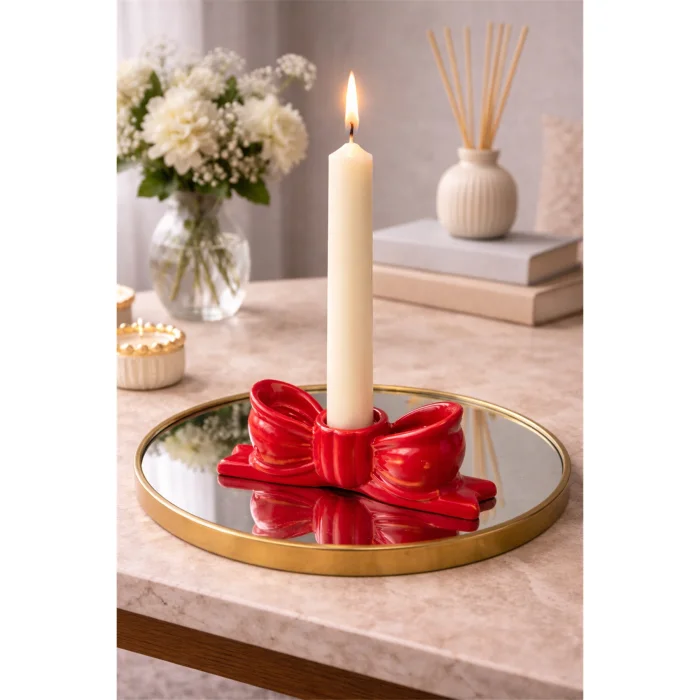 Red Ribbon Candle Holder image 4