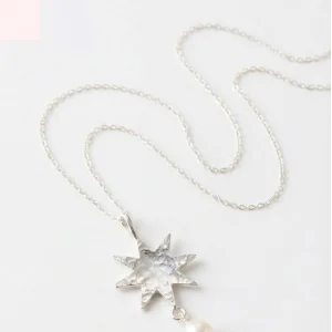 Pearl Of Night Star Necklace With Pearl Charm