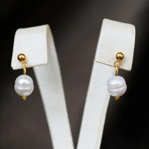 Real Pearl Stainless Steel Earrings