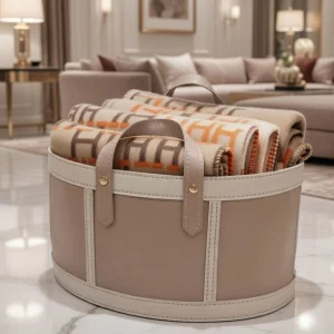 El Yapımı Deri Çok Amaçlı Dekoratif Sepet