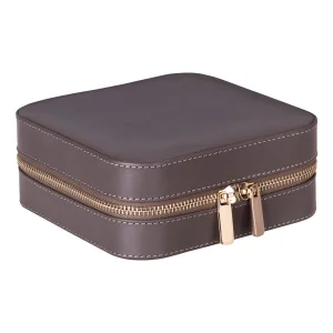 Amanda Mushroom Taupe Grande - Genuine Leather Jewelry & Accessory Box
