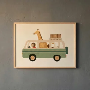 Safari Car Framed Wall Art