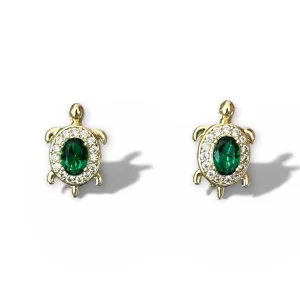 Turtle 14k Color Rhodium Plated Earrings