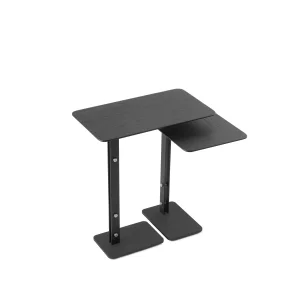 Cumba Black Chrome Metal Leg Wooden Top Set Of 2 Tables