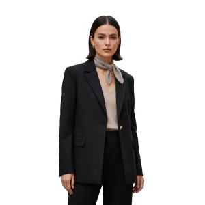 The Noir - Black Faux Suede Modern Blazer