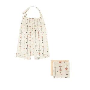 Heartline Nursing Cover & Muslin Burp Cloth Set