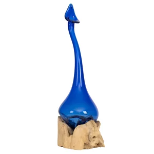 Decorative Glass Vase Blue Thin