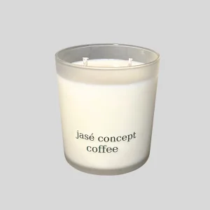 Coffee Scented Double Wick Natural Glass Candle 270 Gr