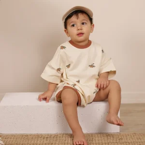 Zeytin Baskılı Oversize Tulum