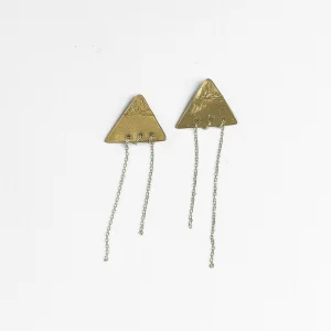 Agni Earrings | Mini Silver Chain