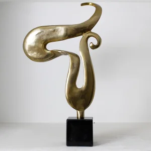 Golden Flow Abstract Sculptural Object (57 Cm)