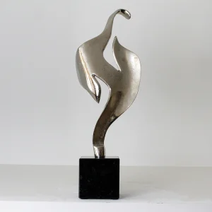 Silver Flow Abstract Sculptural Object