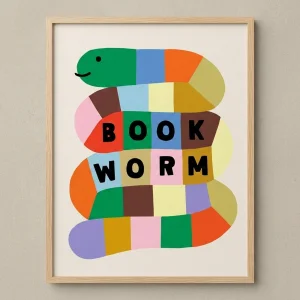 Book Worm Framed Wall Art