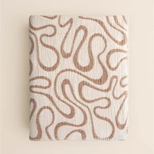 Wave Jacquard Cotton Chenille Sofa Throw, Tv Blanket