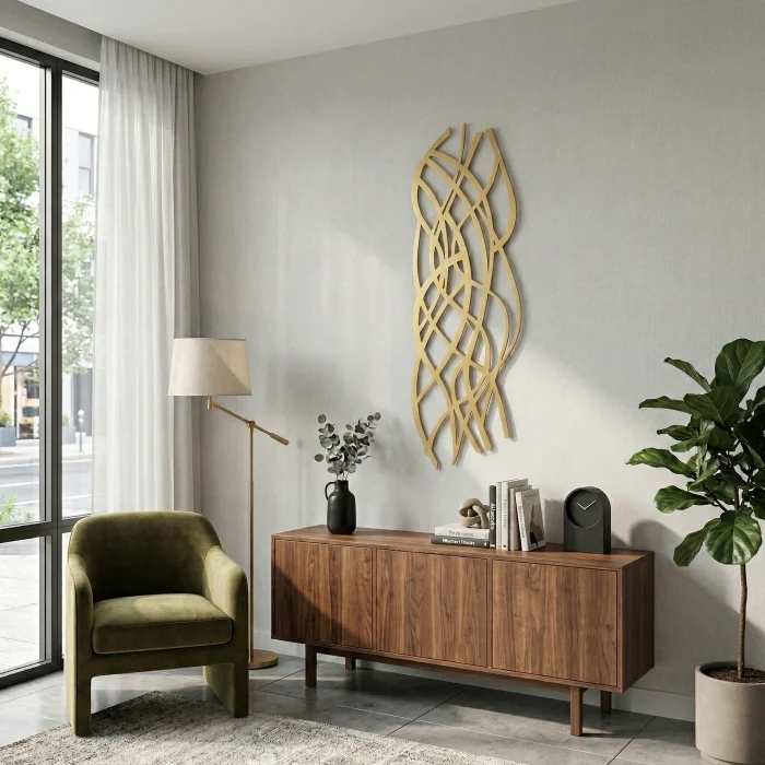 Zaplet Gold Metal Duvar Dekoru image 2