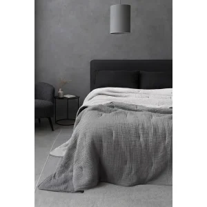 Koza Cotton Muslin Duvet Cover/bedspread (no Duvet Cover Required) Dark Grey