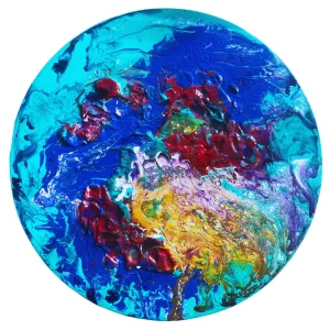 Kozmik Ada | Tekstürlü El Yapımı Yuvarlak Tablo