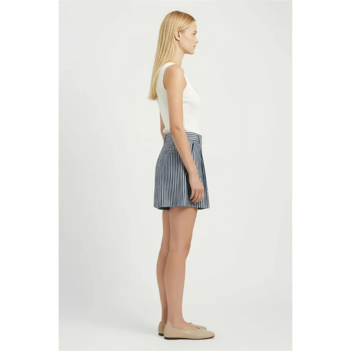 Striped High-waisted Mini Shorts - 2