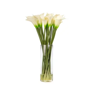 White Calla Lily Artificial Arrangement - Real Touch