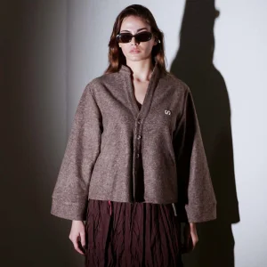 Effortless Logo Nakışlı %30 Wool Cardigan