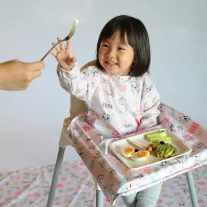 Neşeli Leoparlar Uzun Kollu Mama Sandalyesi Önlüğü