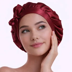 Silkworm Life 100% Pure Silk Long Ribbon Hair Bonnet - Adjustable Elegant Sleep Cap For Hair Care