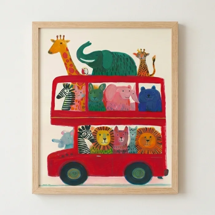 Luim Poster Club - 50x70 cm The School Bus Çerçeveli Poster | hipicon