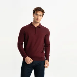 Harmanli Silk-wool Blend Polo Collar Knit Sweater
