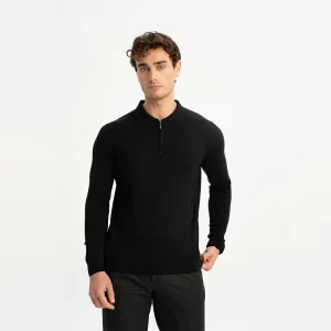 Harmanli Silk-wool Blend Polo Collar Knit Sweater