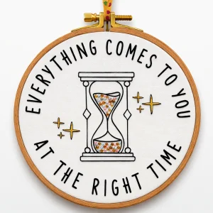 Time Embroidery Hoop Art