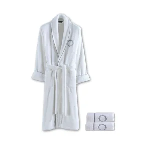Lombardia Cotton 3-piece Towel And Bathrobe Set