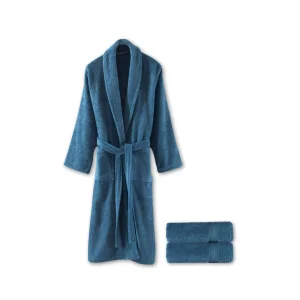 Sicilia Grey 100% Cotton 3-piece Towel And Bathrobe Set