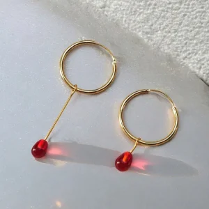 Asymmetric Pomegranate Earring
