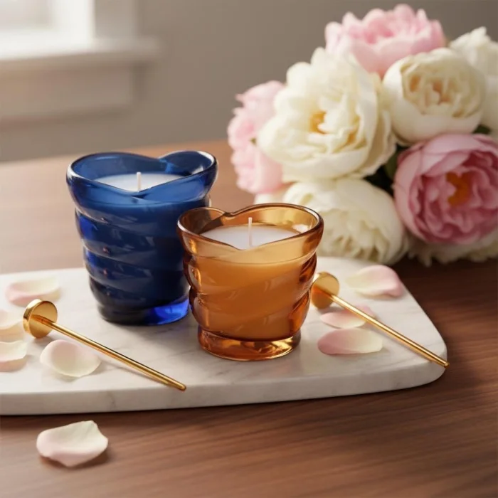 Custom Designed Candle Set, Navy Blue - 3