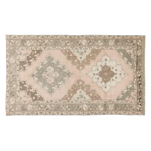 Vintage Turkish Oushak Rug, Floral Medallion