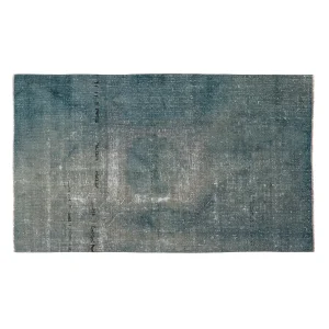 Vintage Turkish Oushak Rug Navy Blue Distressed Wool Area Rug