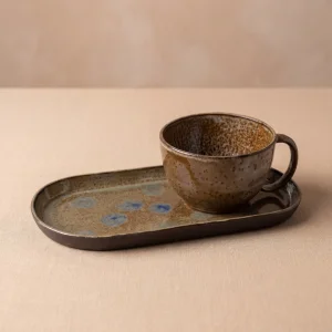 Coffee Ritual Set - Ceramic Mug & Tray