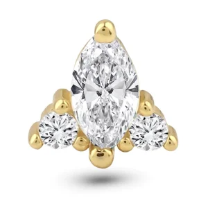 14k Gold Cristal  Piercing