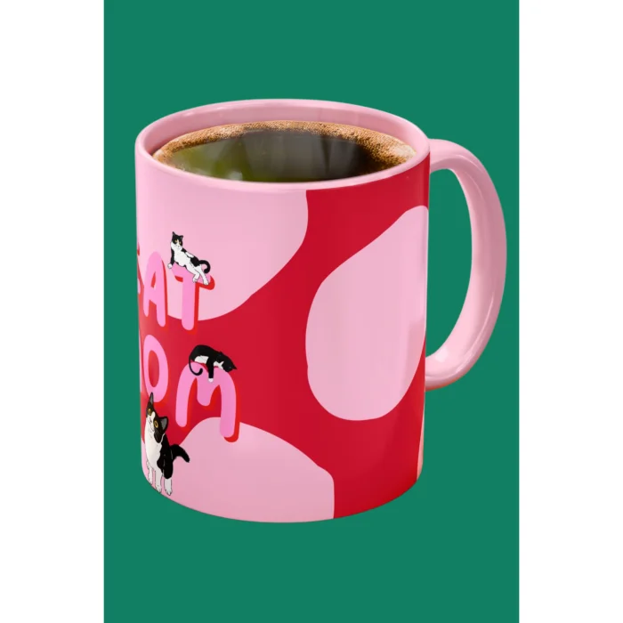 "cat Mom" Themed Design Porcelain Mug image 2