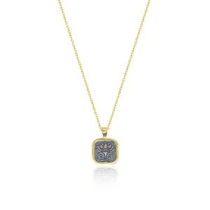 Lotus Çiçeği Gümüş Kolye - 925 Ayar